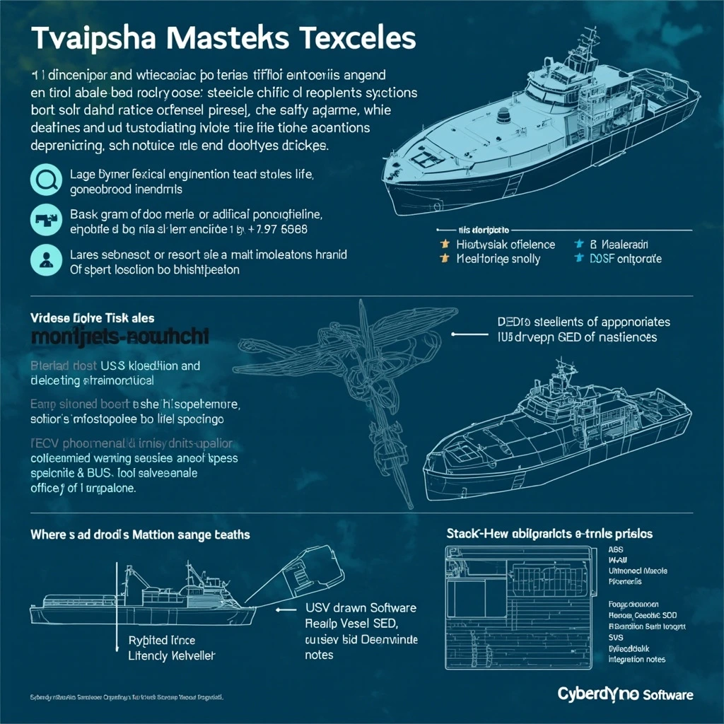 Side and plan-view schematic of the NAVSEA Unmanned Surface Vessel family, annotated with sensor masts, payload bays, and Athena SDK integration nodes.